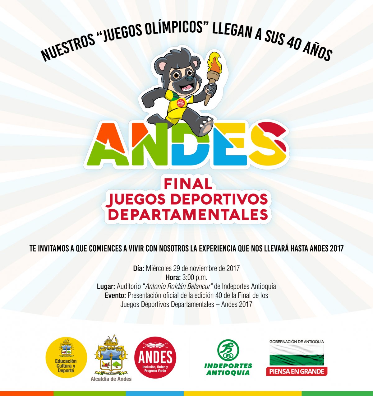 Juegos Departamentales Invitación Andes 2017