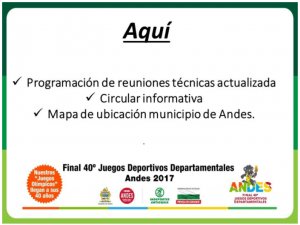 Juegos Departamentales Andes 2017 circular 1