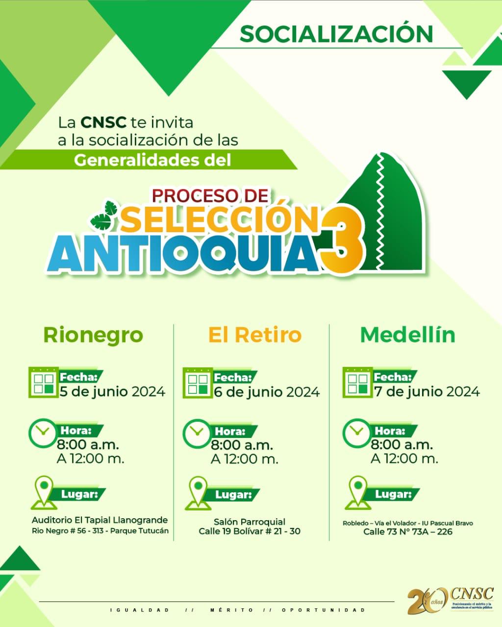 Inicia la Convocatoria Antioquia 3 de la Comisión Nacional del Servicio Civil (CNSC)