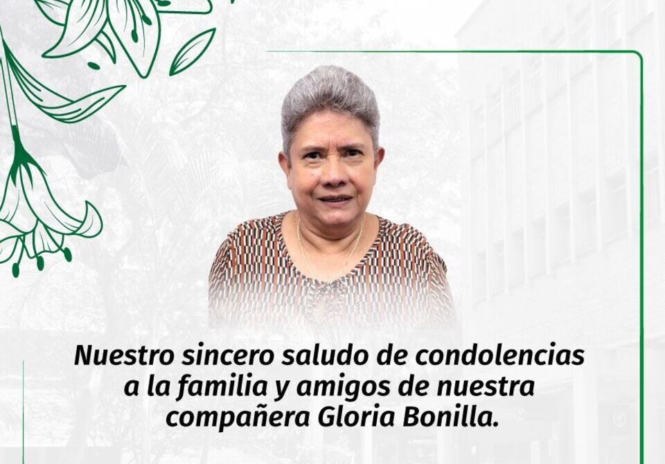 Comunicado de prensa: duelo por el fallecimiento de Gloria Inés Bonilla Morales