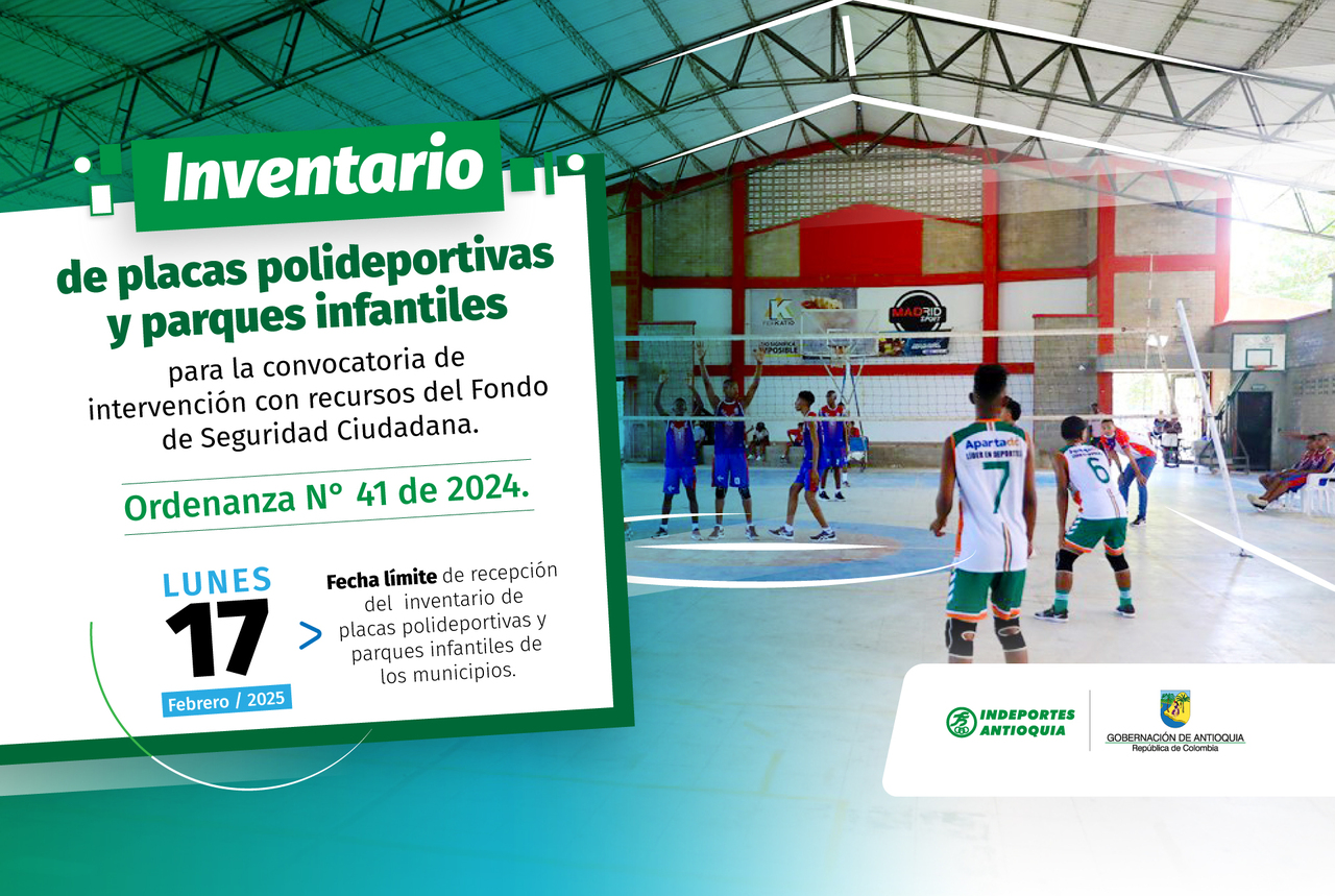 Inventario de placas polideportivas y parques infantiles para la convocatoria de intervención con recursos del Fondo de Seguridad Ciudadana