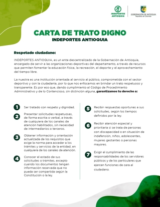 Carta Trato Digno Indeportes Antioquia