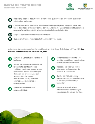 Carta Trato Digno Indeportes Antioquia