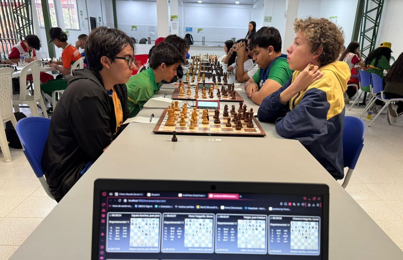 Partidas de ajedrez en la final departamental de los Juegos Deportivos Intercolegiados de Antioquia, se pueden ver online