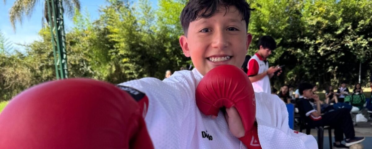 Matías Vásquez, el pequeño gran karateca, que compite en la final departamental de los Juegos Deportivos Intercolegiados