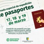Expedición de pasaporte para ligas deportivas departamentales, atletas, paratletas y entrenadores selección Antioquia y su grupo familiar