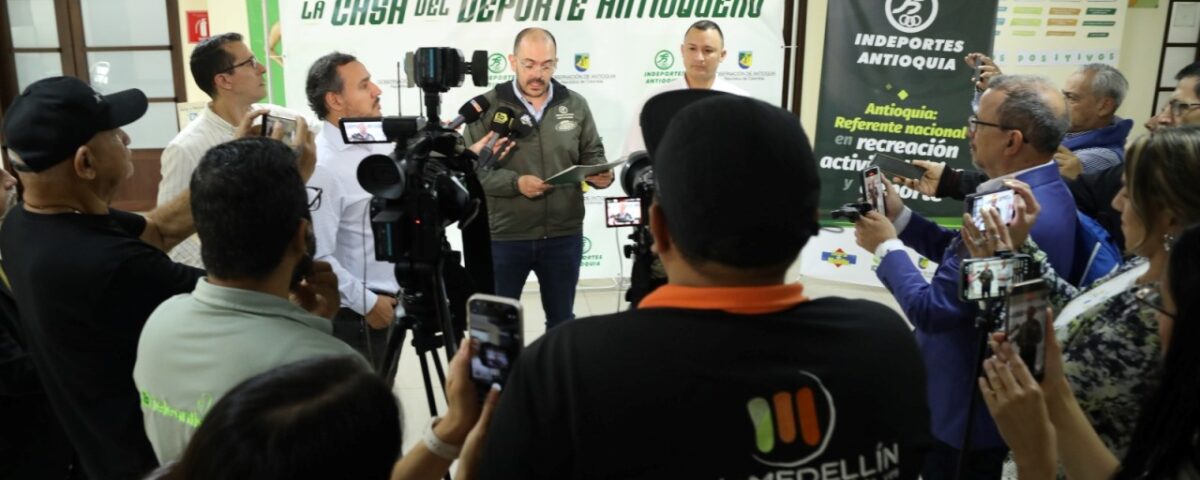 Rueda de Prensa Indeportes Antioquia 2026 - Gerente y Subgerente de Deporte Asociado y Altos Logros