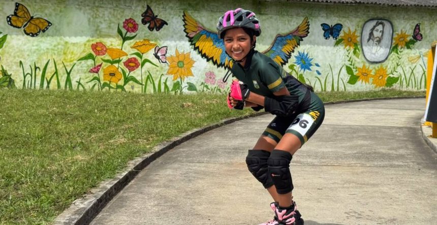 Patina desde hace dos meses y los sueños de María Luisa Piedrahíta Ceballos, de Anorí, ya ruedan en los Juegos Intercolegiados de Antioquia
