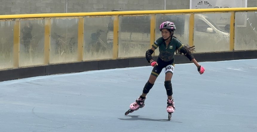 María Luisa Piedrahíta Ceballos patinadora del municipio de Anorí en los Juegos Intercolegiados “Generación de Campeones” de Nordeste y Magdalena Medio en Amalfi